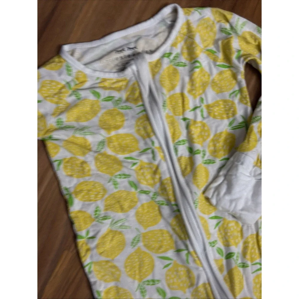 Little Sleepies Baby Girls 6-12 Months Lemons Footed Sleeper Pajamas Bamboo VGC